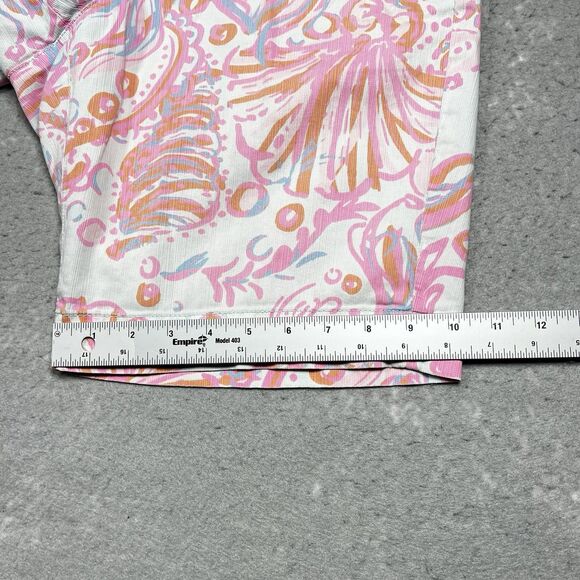 Lily Pulitzer Shorts Womens 10 Pink White Floral Chipper Shorts Pockets 9 in - Picture 7 of 15